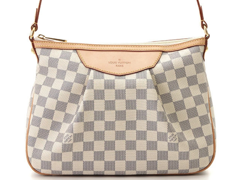 LOUIS VUITTON Shoulder Bag Siracusa Damier Azur White